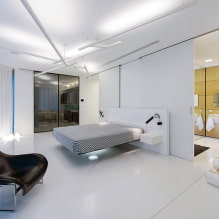 Спаваћа соба високе технологије: карактеристике дизајна, фотографија у унутрашњости-0