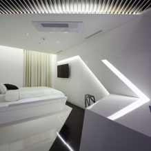 Спаваћа соба високе технологије: карактеристике дизајна, фотографија у унутрашњости-1