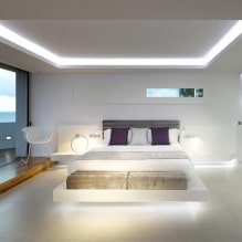 Hightech-Schlafzimmer: Designmerkmale, Foto im Innenraum-3