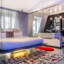 High-tech bedroom: design features, photo in the interior-8