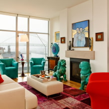 Eklektikus stílus a belső térben: színek, kivitel, bútorok, textilek, világítás és dekoráció választása-8