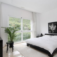Fekete-fehér hálószoba: tervezési jellemzők, bútorválasztás és dekoráció-3