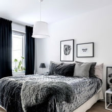 Fekete-fehér hálószoba: tervezési jellemzők, bútorválasztás és dekor-4
