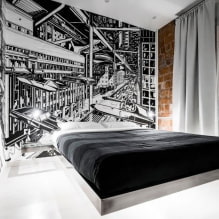 Black and white bedroom: design features, choice of furniture and decor-5