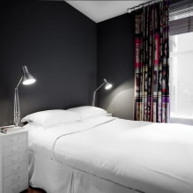 Црно-бела спаваћа соба: карактеристике дизајна, избор намештаја и декор-7