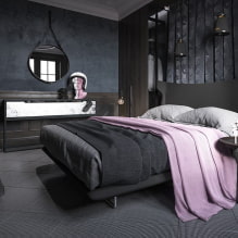 Црна спаваћа соба: фотографија у унутрашњости, карактеристике дизајна, комбинације-3