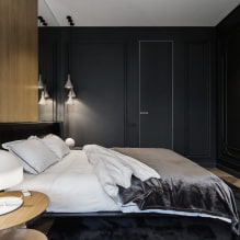 ห้องนอนสีดำ: ภาพถ่ายภายใน, คุณสมบัติการออกแบบ, การรวมกัน-5