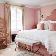 Ружичаста спаваћа соба: дизајнерске карактеристике, лепе комбинације, стварне фотографије-3