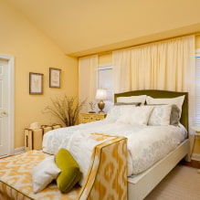Yellow bedroom: design features, combinations with other colors-0
