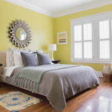 Yellow bedroom: design features, combinations with other colors-4