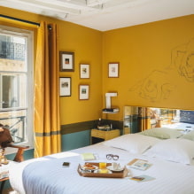 Gelbes Schlafzimmer: Designmerkmale, Kombinationen mit anderen Farben-8