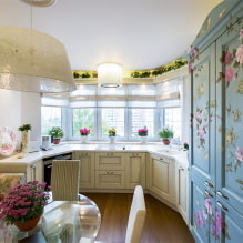 Kitchen with a bay window: design features, examples of layouts and zoning-2