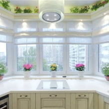 ห้องครัวพร้อมหน้าต่างที่ยื่นจากผนัง: คุณสมบัติการออกแบบ ตัวอย่างเลย์เอาต์และการแบ่งเขต-8