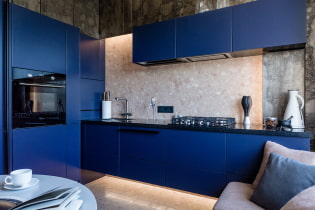 Blue kitchen: design options, color combinations, real photos