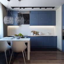 Blaue Küche: Gestaltungsmöglichkeiten, Farbkombinationen, echte Fotos-0