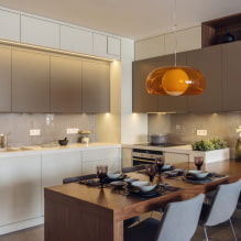 Moderne Küchen: Designmerkmale, Oberflächen und Möbel-6