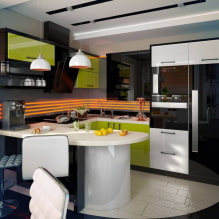 Moderne Küchen: Designmerkmale, Oberflächen und Möbel-8
