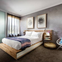 Bedroom design 17 sq. m. - layouts, design features-1