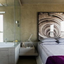 Badezimmer im Schlafzimmer: Vor- und Nachteile, Foto im Innenraum-7