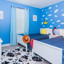 Blue and blue colors in the interior of a children's room: design features-0
