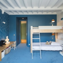 Blue and blue colors in the interior of a children's room: design features-5