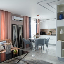 Design einer kombinierten Küche-Esszimmer-Wohnzimmer: die besten Ideen und Fotos-0