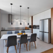 Design der kombinierten Küche-Esszimmer-Wohnzimmer: die besten Ideen und Fotos-7