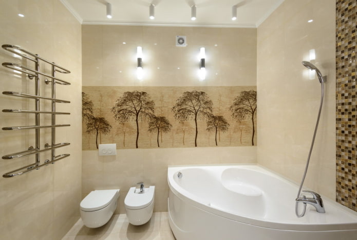 Corner bathtub in the interior: pros and cons, design examples