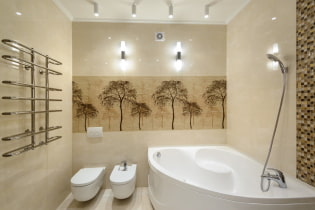 Sarok fürdőkád a belső térben: előnyök és hátrányok, tervezési példák