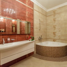 Corner bathtub in the interior: pros and cons, design examples-0