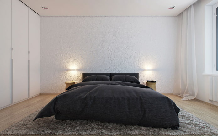 ห้องนอนในสไตล์มินิมอล: ภาพถ่ายในการตกแต่งภายในและคุณสมบัติการออกแบบ
