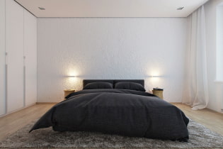 Hálószoba a minimalizmus stílusában: fotó a belső térben és a design jellemzői