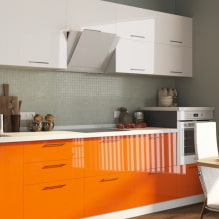 Narancssárga konyha a belső térben: tervezési jellemzők, kombinációk, függönyök és háttérképek választása-0