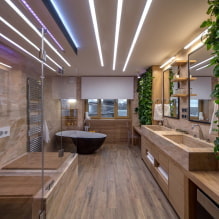 Osvětlení v koupelně: tipy na výběr, umístění, designové nápady-6