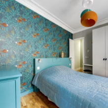 ห้องนอนโทนสีฟ้า: ลักษณะการออกแบบ การผสมสี แนวคิดการออกแบบ-0