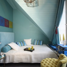 Hálószoba kék árnyalatokban: tervezési jellemzők, színkombinációk, tervezési ötletek-3