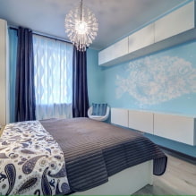 Спаваћа соба у плавим тоновима: карактеристике дизајна, комбинације боја, дизајнерске идеје-4