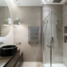 Badgestaltung mit Dusche: Foto im Innenraum, Anordnungsmöglichkeiten-4