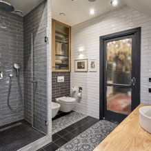 Fürdőszoba kialakítása zuhanyzóval: fotó a belső térben, elrendezési lehetőségek-0