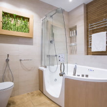 Fürdőszoba kialakítása zuhanyzóval: fotó a belső térben, elrendezési lehetőségek-1