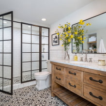 Bathroom design with shower: photo in the interior, arrangement options-5