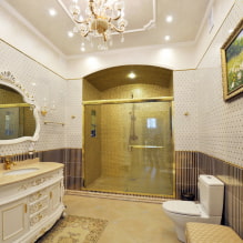 Fürdőszoba kialakítása zuhanyzóval: fotó a belső térben, elrendezési lehetőségek-6