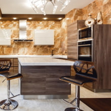Braune Küche: Kombinationen, Designideen, echte Beispiele im Interieur-4