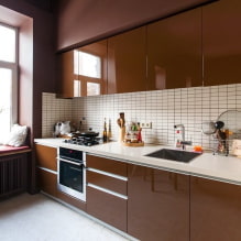 Braune Küche: Kombinationen, Designideen, echte Beispiele im Interieur-5