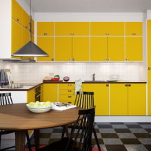 Sárga konyha: tervezési jellemzők, valódi fotópéldák, kombinációk-0