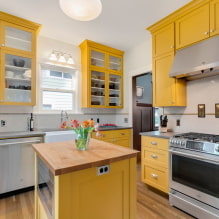 Gelbe Küche: Designmerkmale, echte Fotobeispiele, Kombinationen-2