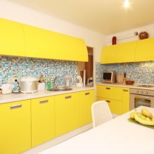 Gelbe Küche: Designmerkmale, echte Fotobeispiele, Kombinationen-3