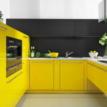Sárga konyha: tervezési jellemzők, valódi fotópéldák, kombinációk-5