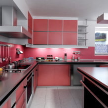 Rózsaszín konyha: válogatott fotók, sikeres kombinációk és tervezési ötletek-1