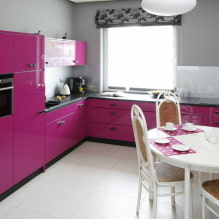 Rózsaszín konyha: válogatott fotók, sikeres kombinációk és tervezési ötletek-2